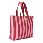 Striped Purple Tote Handbag