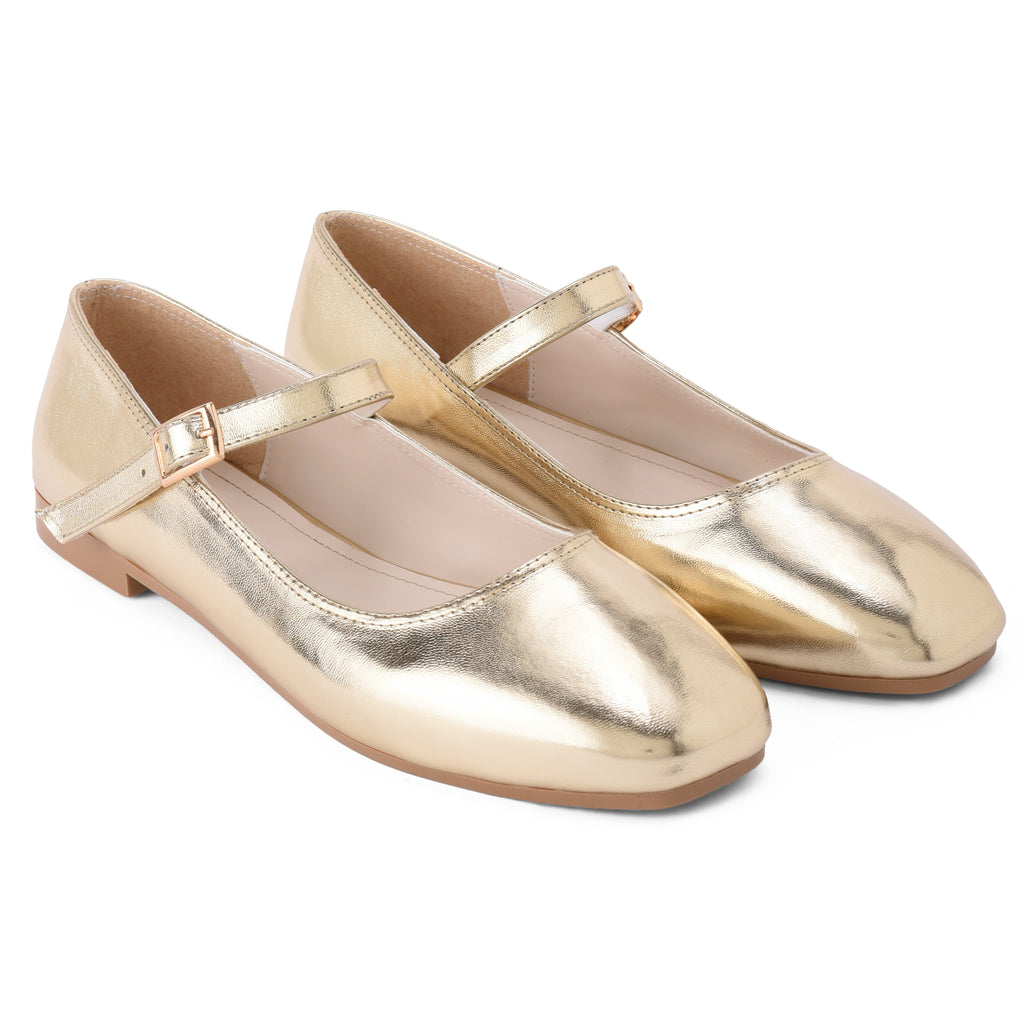 Gold Mary Jane ballerina - PAVO Egypt