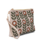 Beige floral Clutch - PAVO Egypt