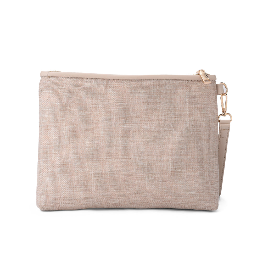 Beige floral Clutch - PAVO Egypt