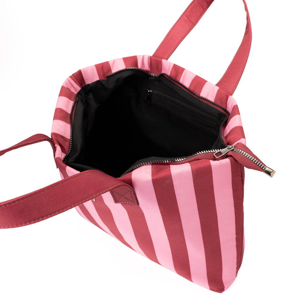 Striped Purple Tote Handbag
