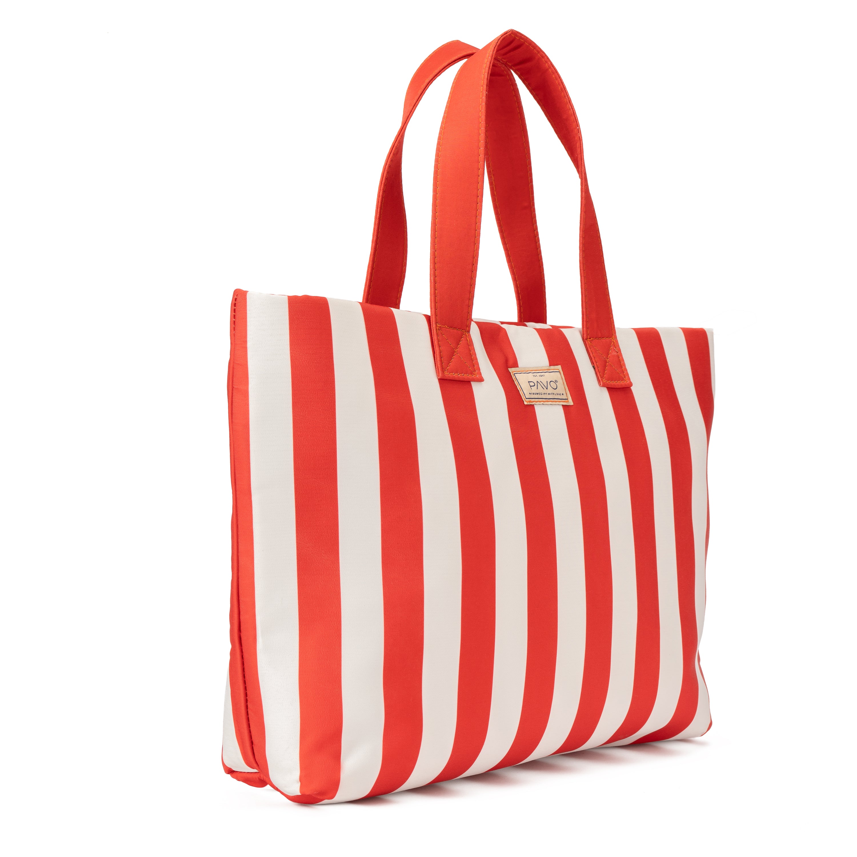 Striped Red Tote Handbag