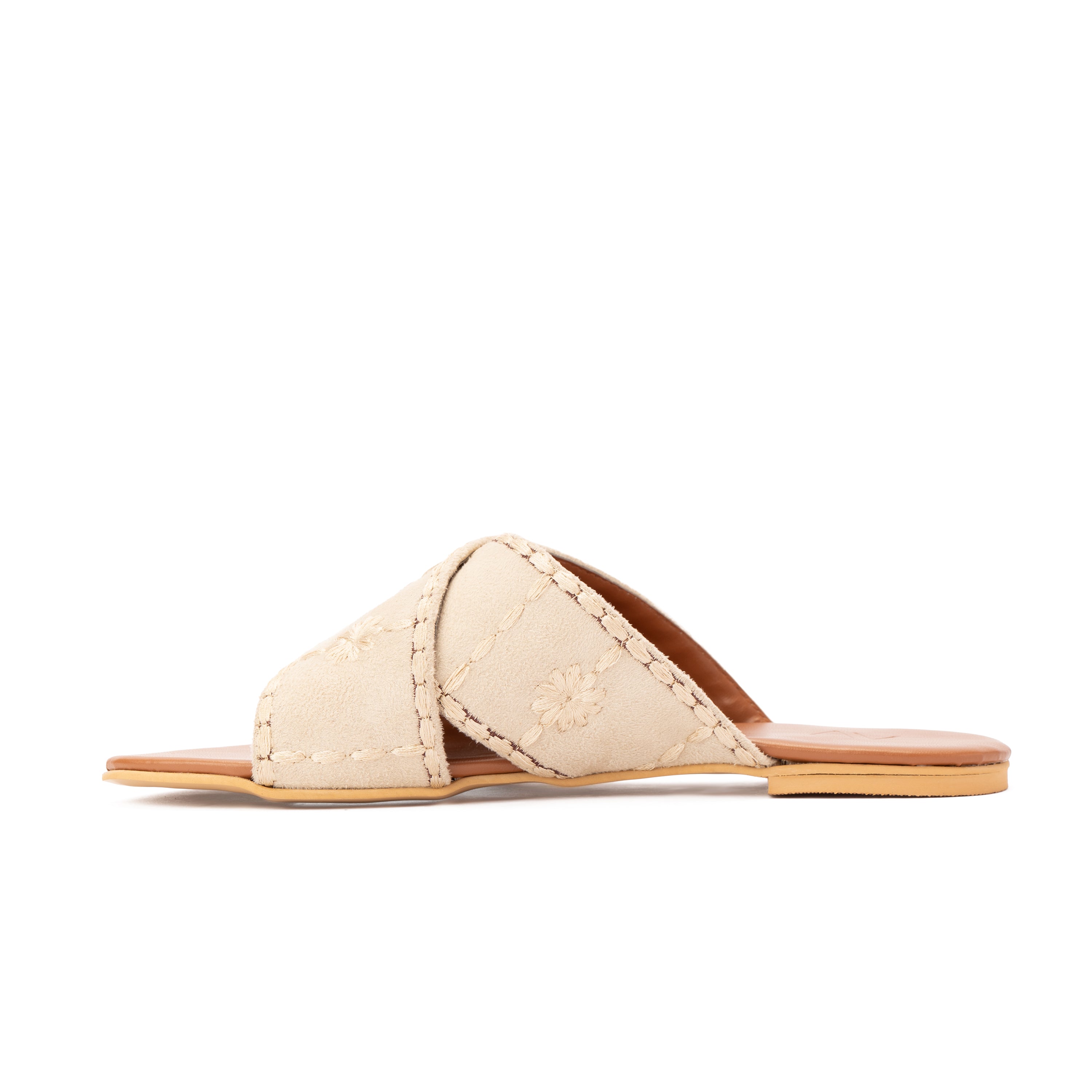 Beige Cross slippers