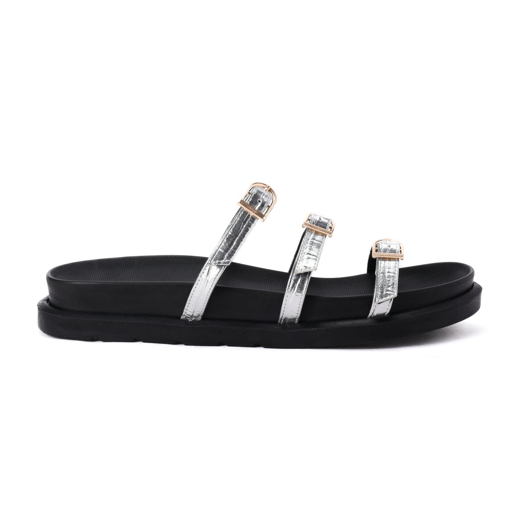 Silver Vola Slippers - PAVO Egypt