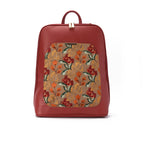 Laptop Burgundy with Amber embroideries fabric Backpack/Cross