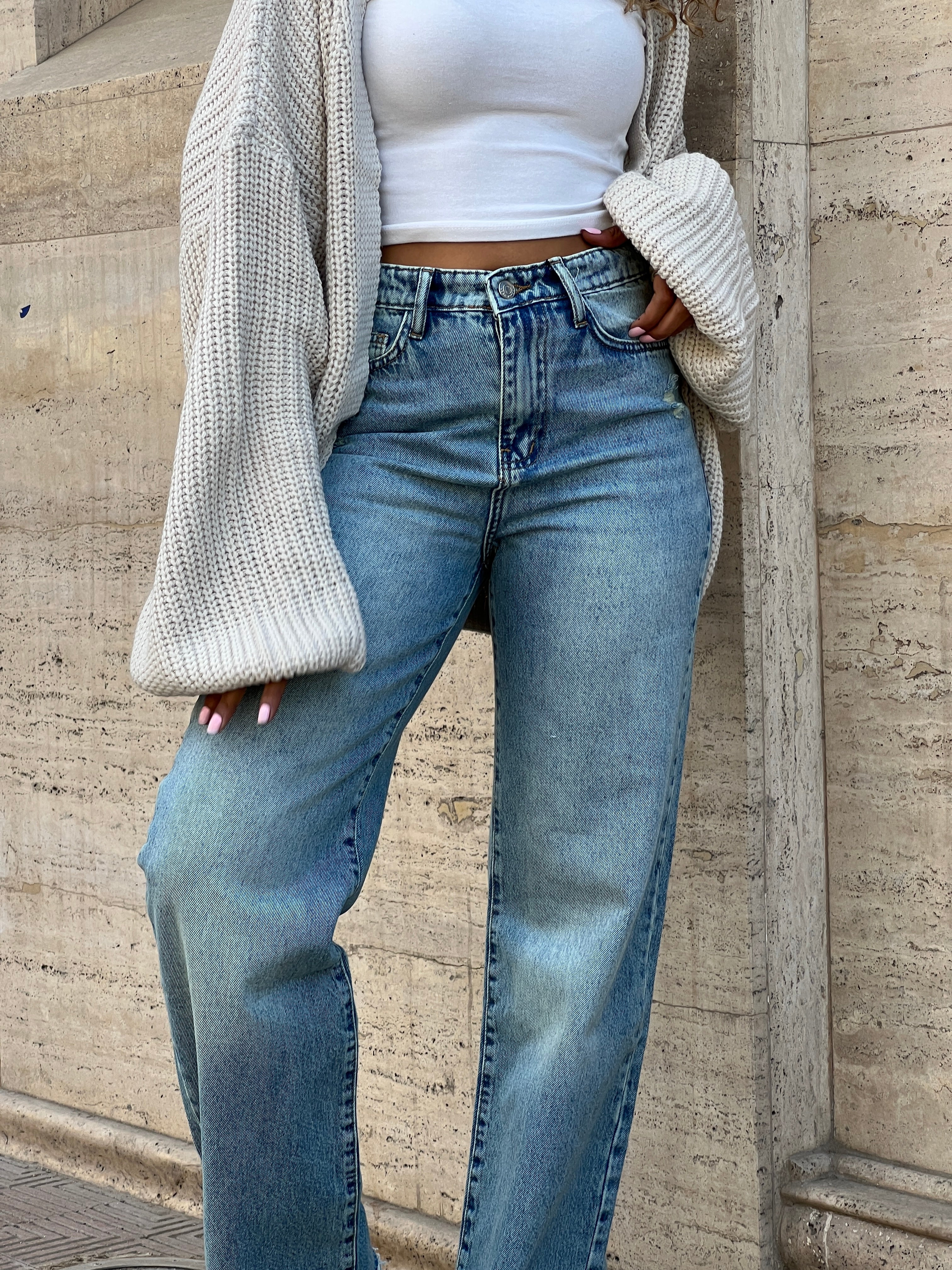 Light Blue straight leg jeans - PAVO Egypt