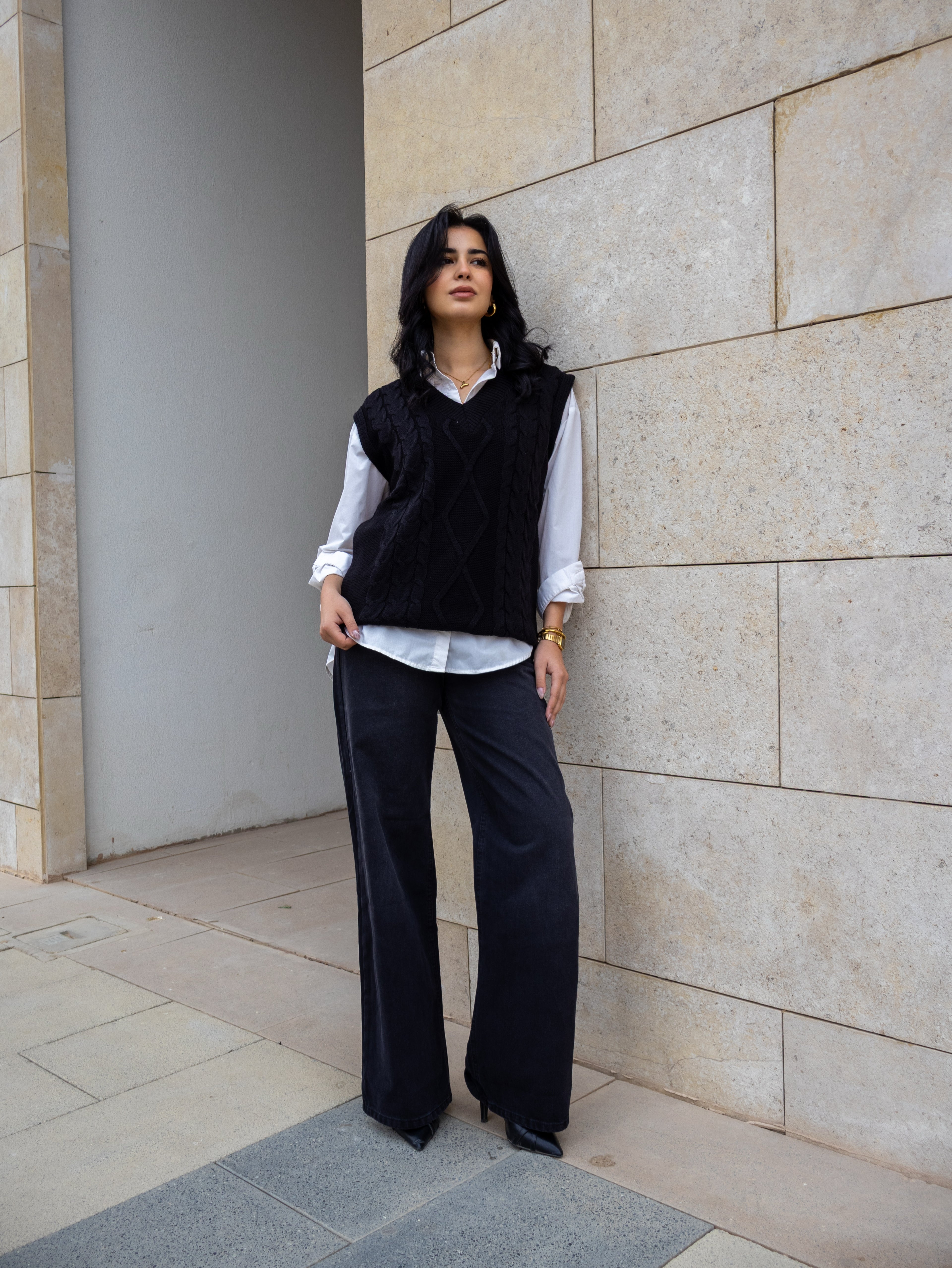 Grey Wide Leg jeans - PAVO Egypt