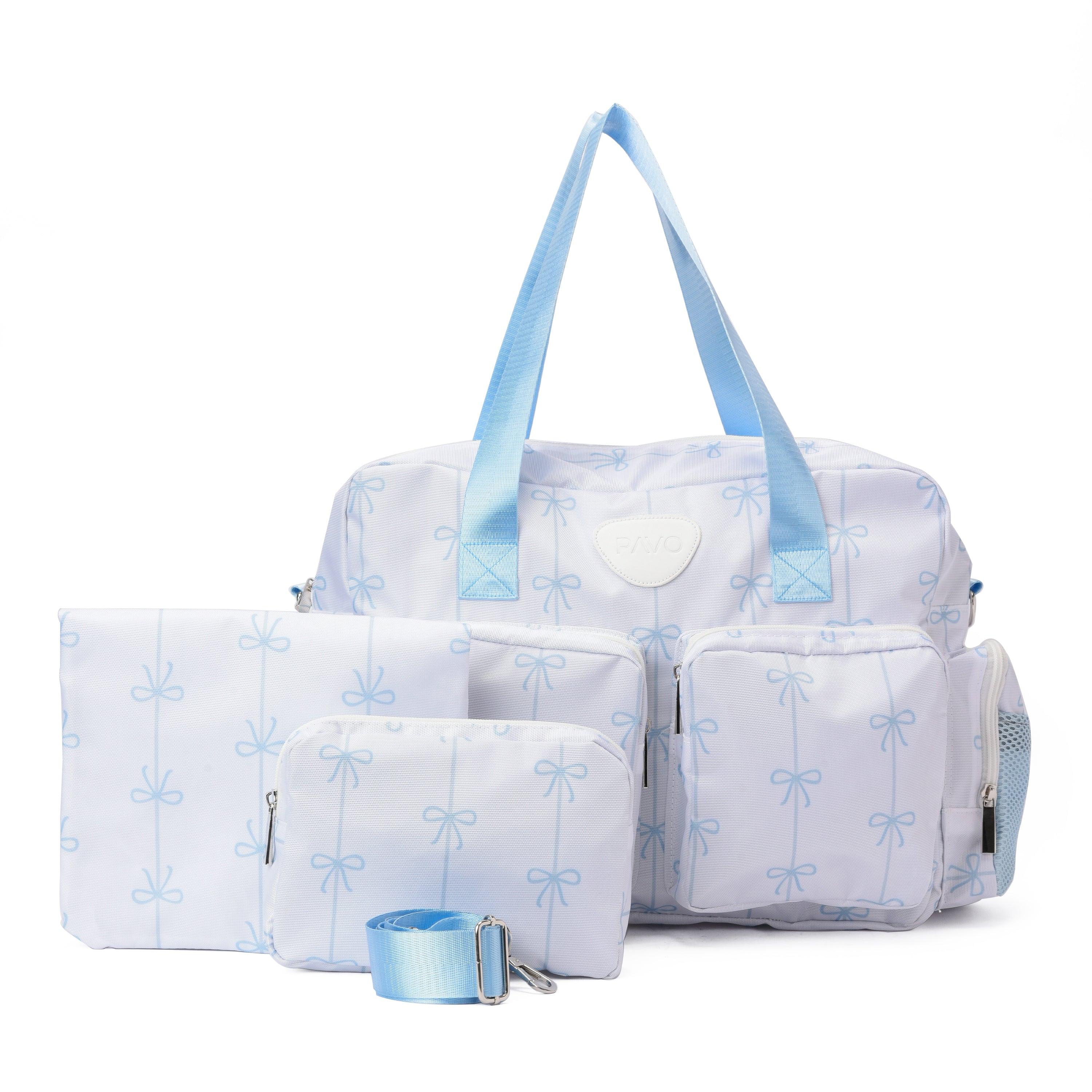 Baby Blue Bow Diaper Bag