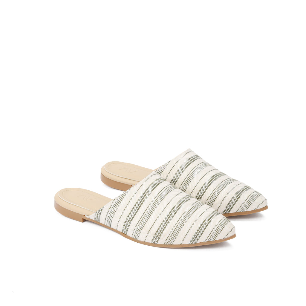 Olive Striped Mule