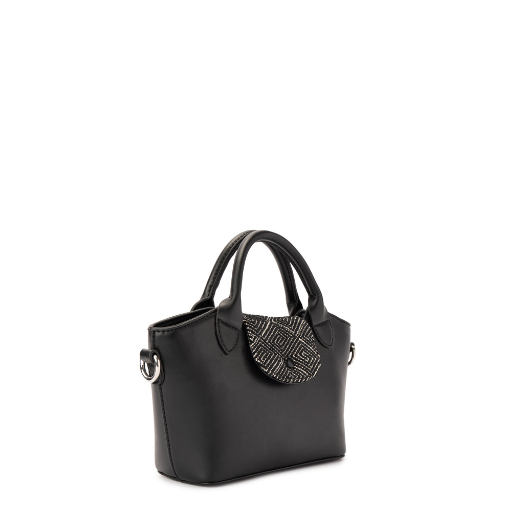 Black Geometric Mini Handbag
