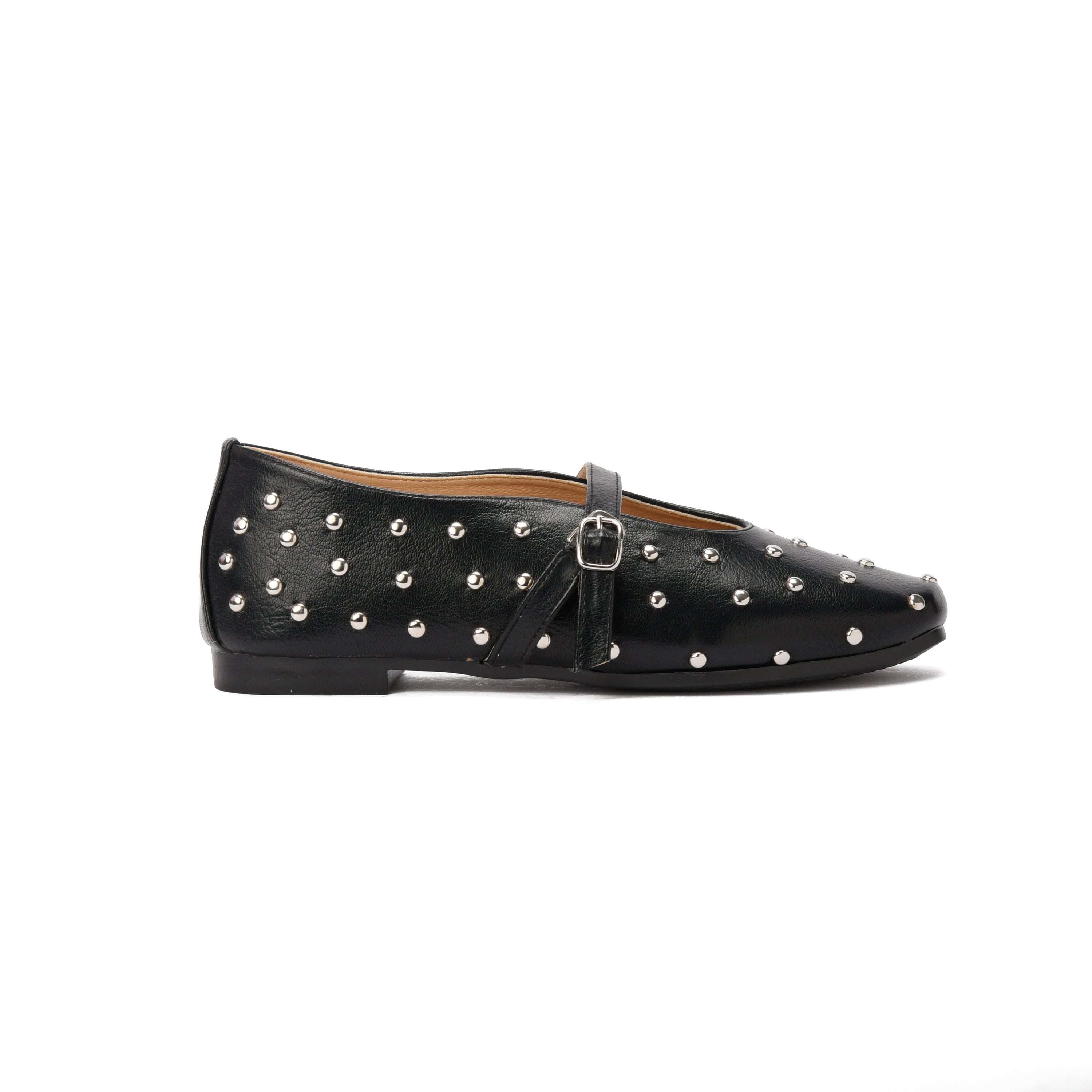 Black Studded Ballerina