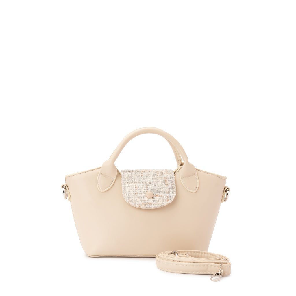 Beige Geometric Mini Handbag