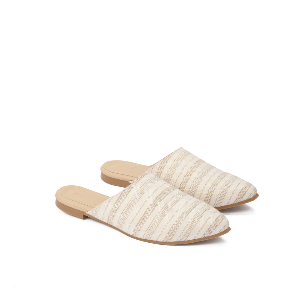 Beige Striped mule