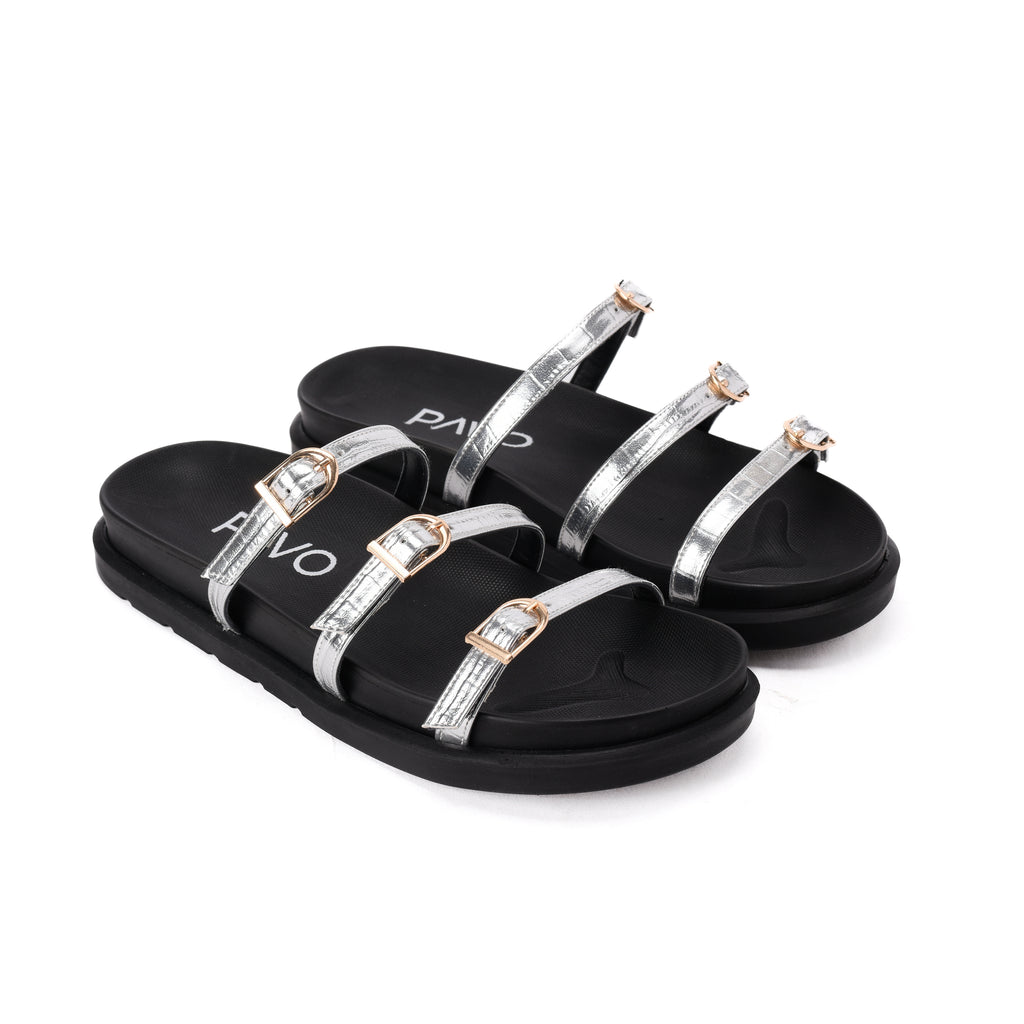 Silver Vola Slippers - PAVO Egypt