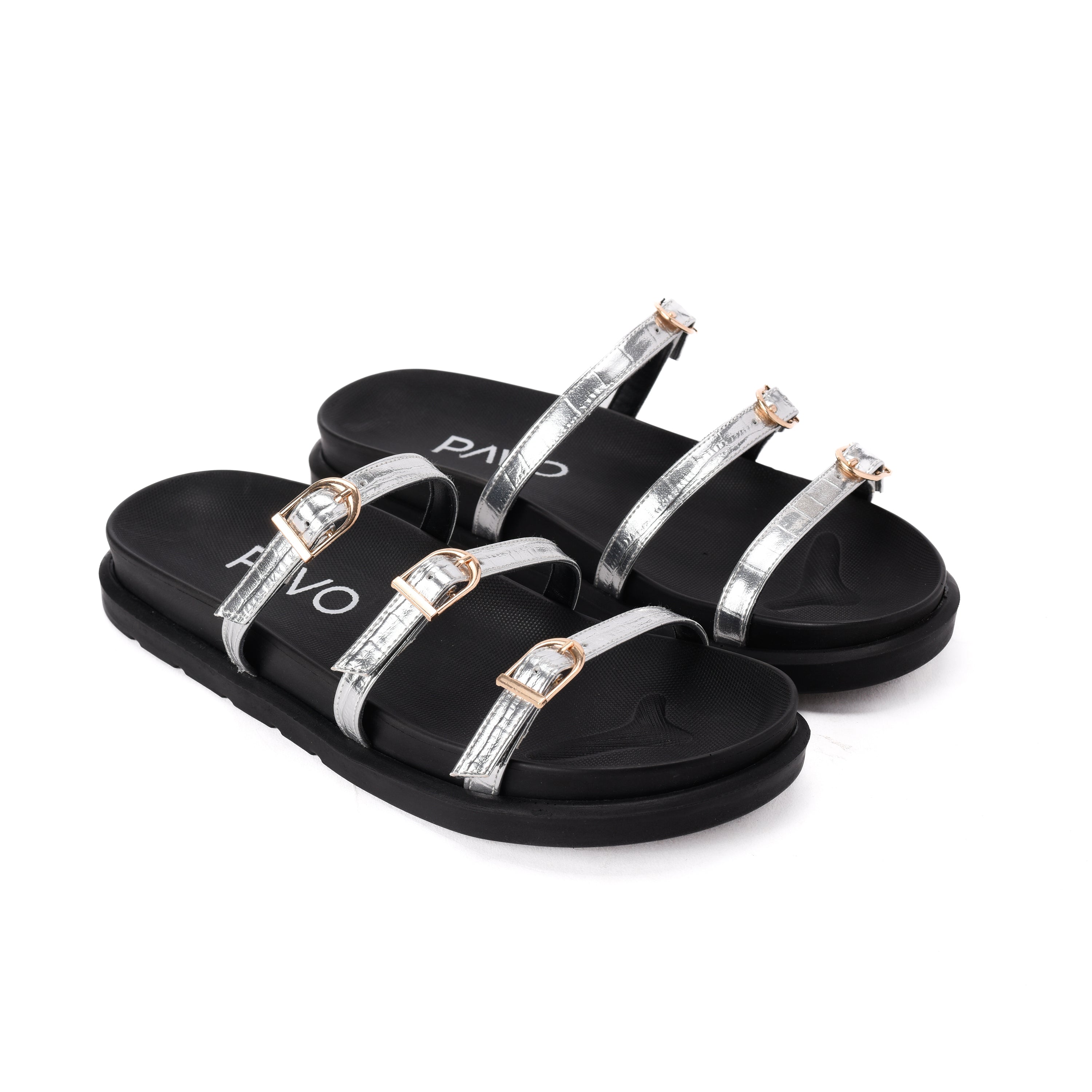 Silver Vola Slippers - PAVO Egypt