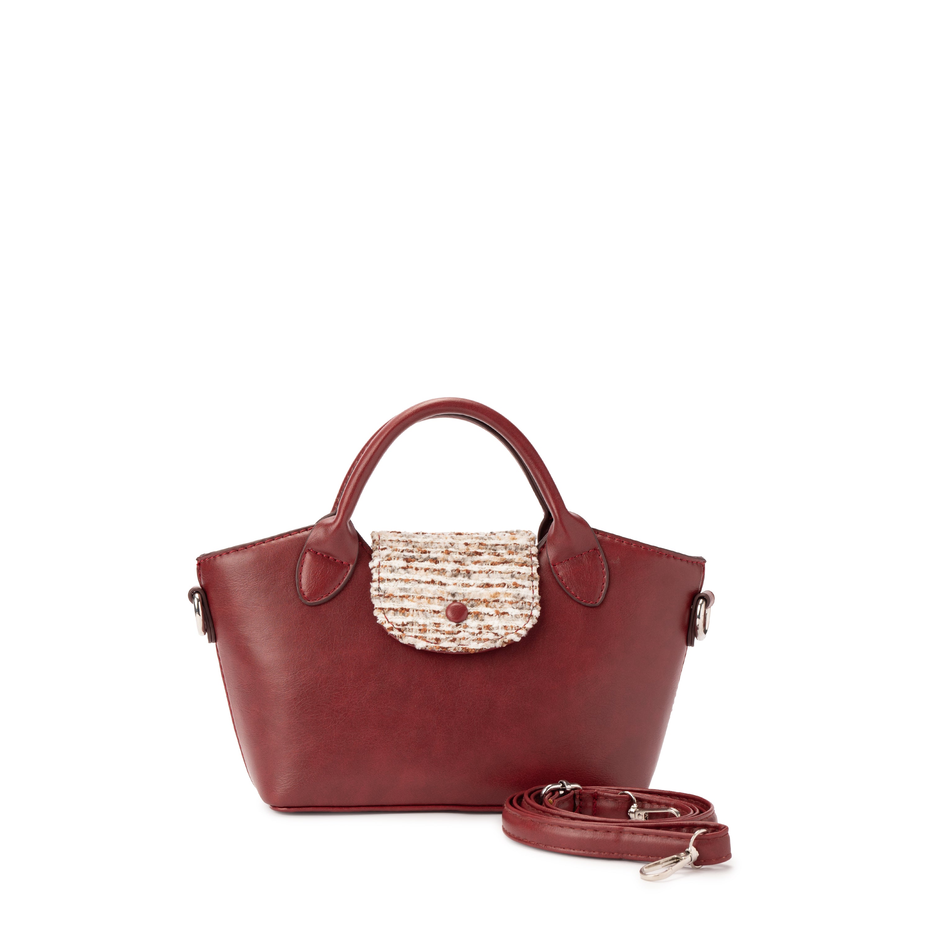 Burgundy Geometric Mini Handbag