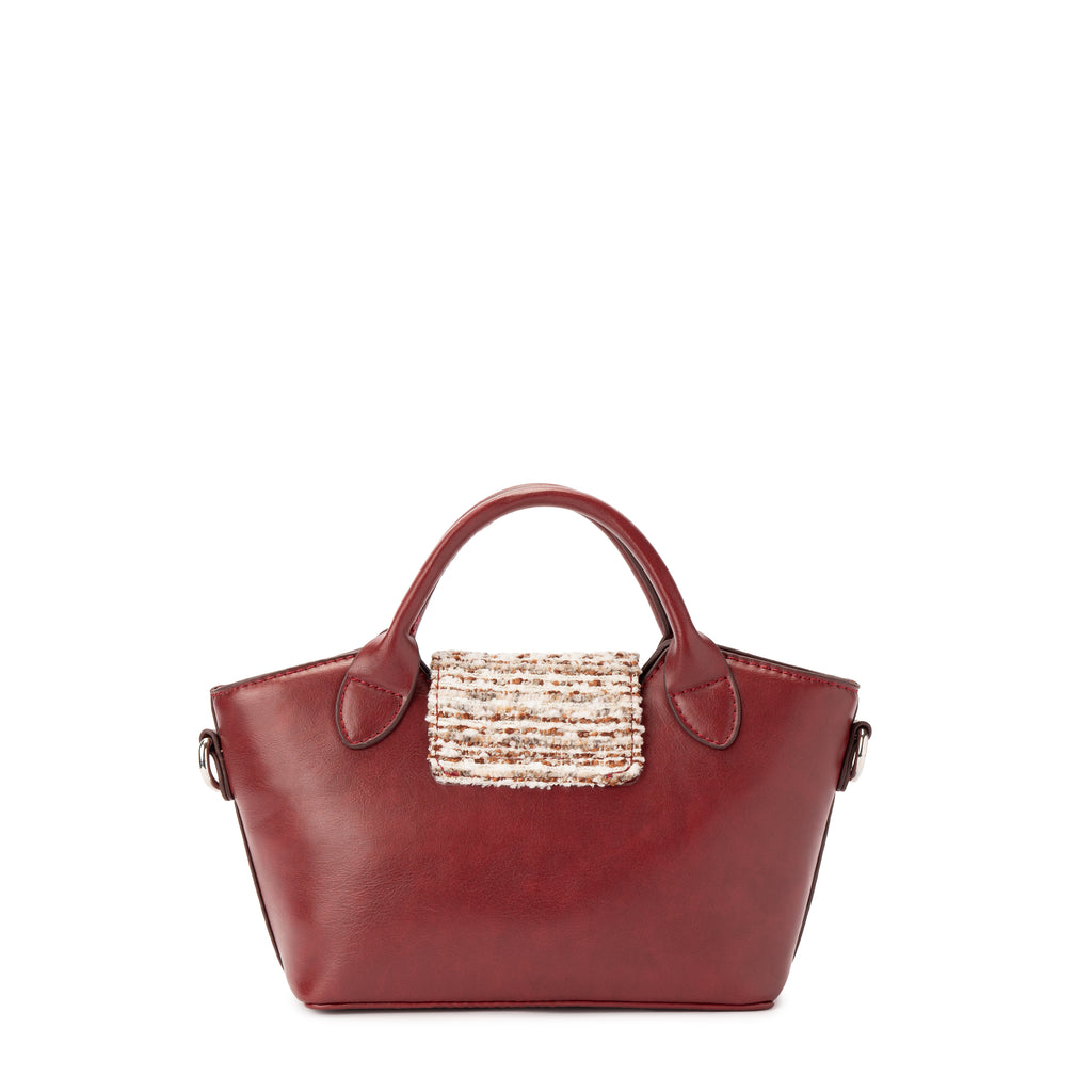 Burgundy Geometric Mini Handbag