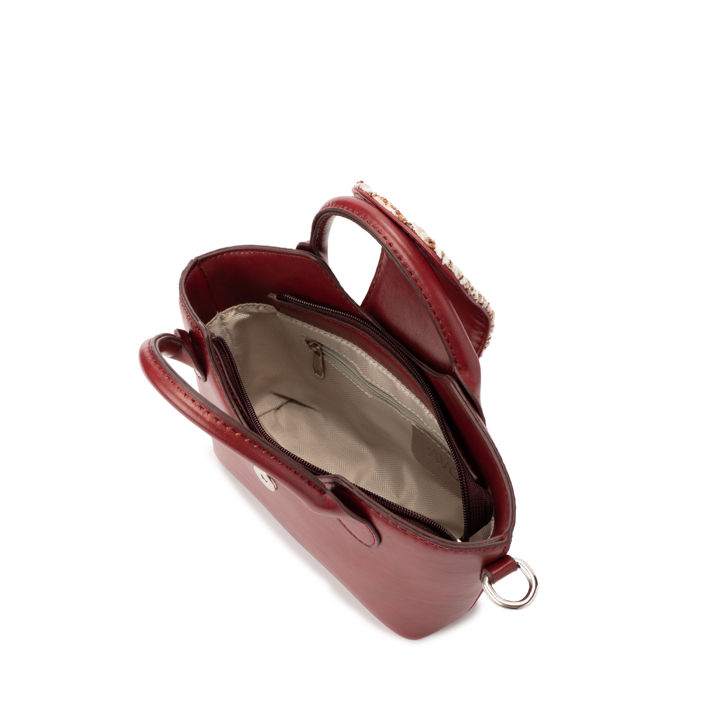 Burgundy Geometric Mini Handbag
