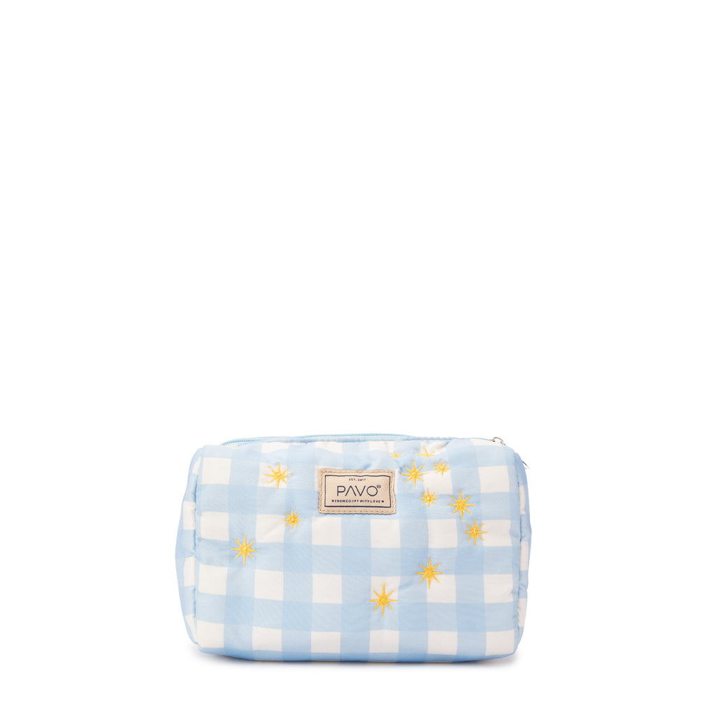 Daisy Blue Makeup Bag