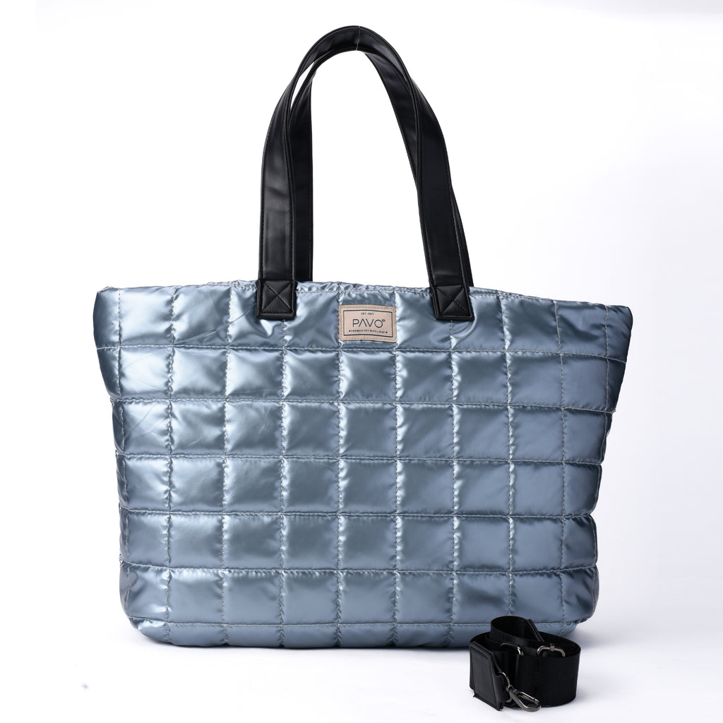 Large Blue metallic Tote Handbag - PAVO Egypt