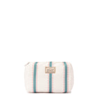 Olive Striped Makeup Bag