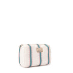 Olive Striped Makeup Bag