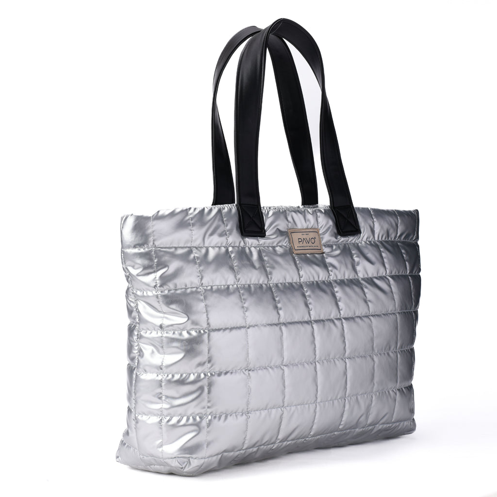 Large Silver Tote Bag Handbag - PAVO Egypt