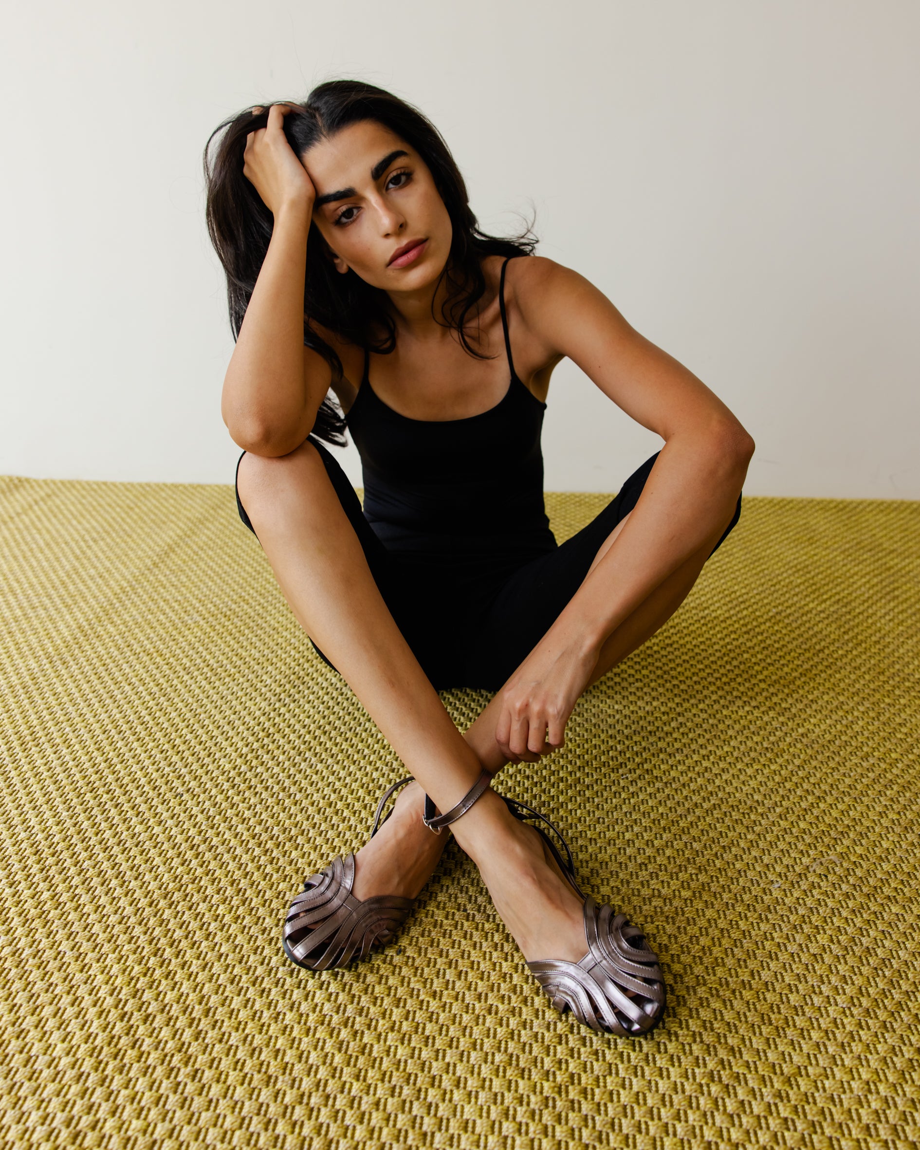 Bronze metallic Cage Sandal