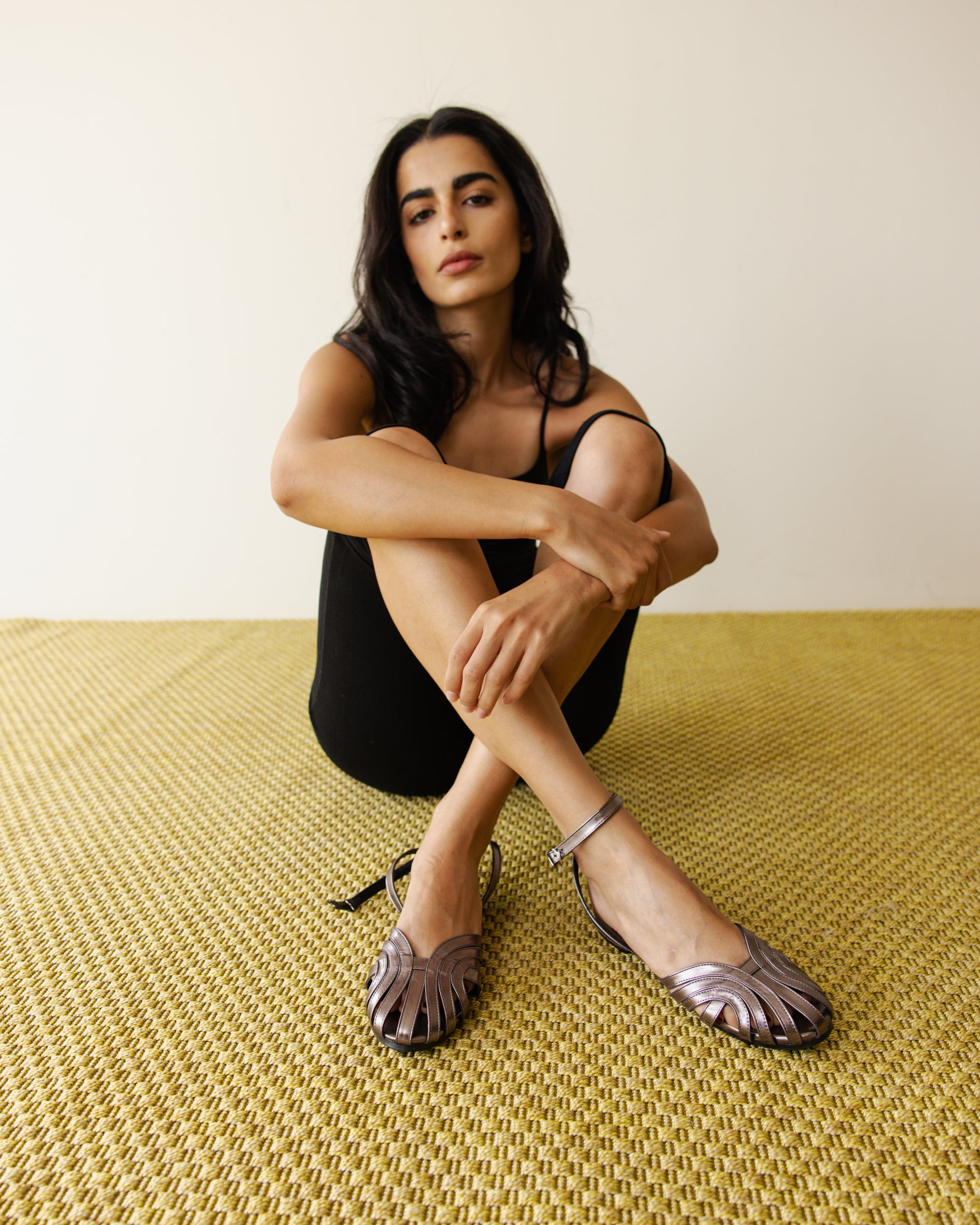 Bronze metallic Cage Sandal