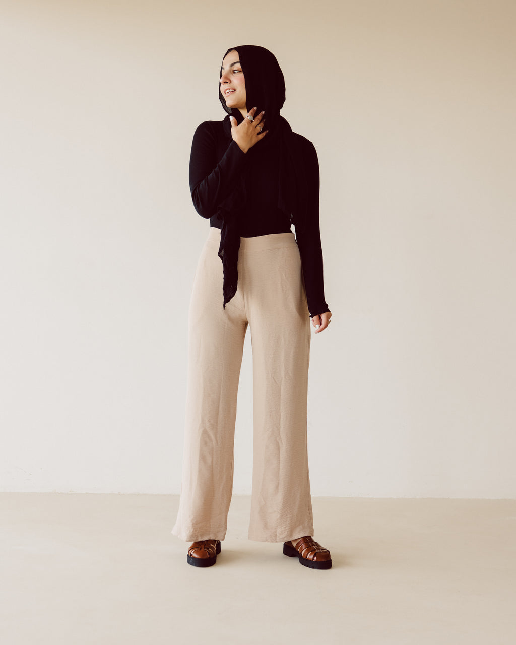 Beige Straight leg pants - PAVO Egypt