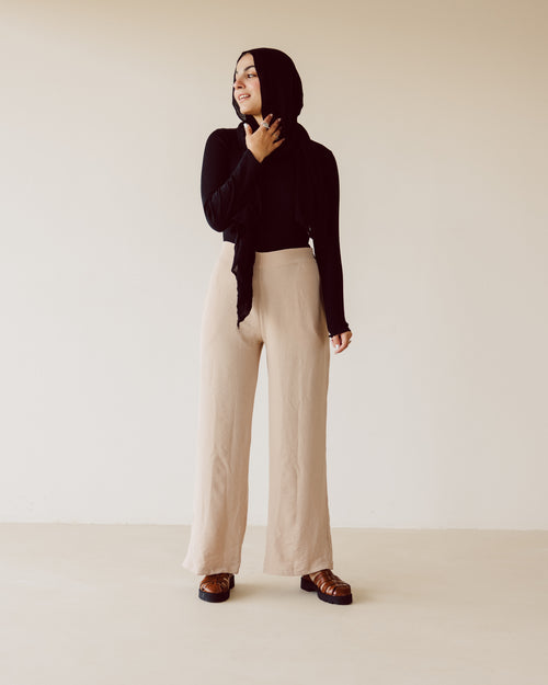 Beige Straight leg pants - PAVO Egypt