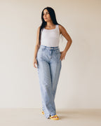Blue Waist Fringe Jeans - PAVO Egypt