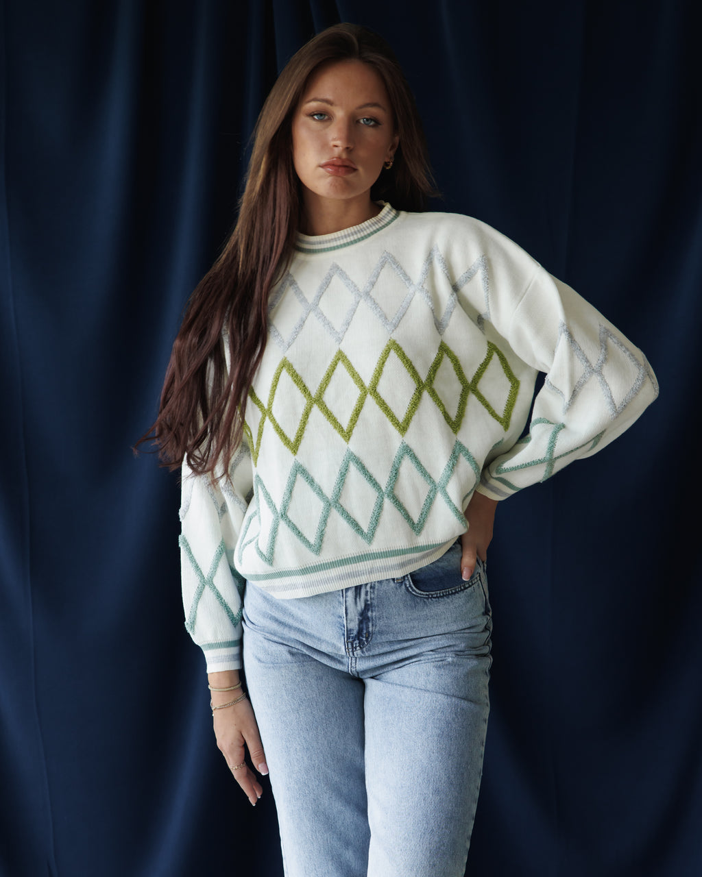 Grey Diamond Pullover