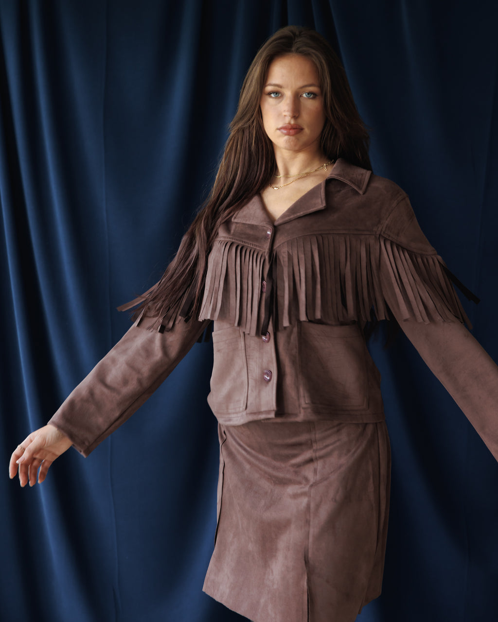Mocha Fringe Jacket
