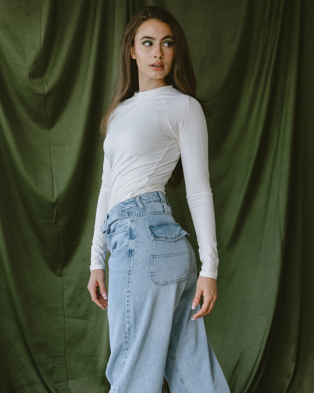 Light blue Slim Belt jeans - PAVO Egypt