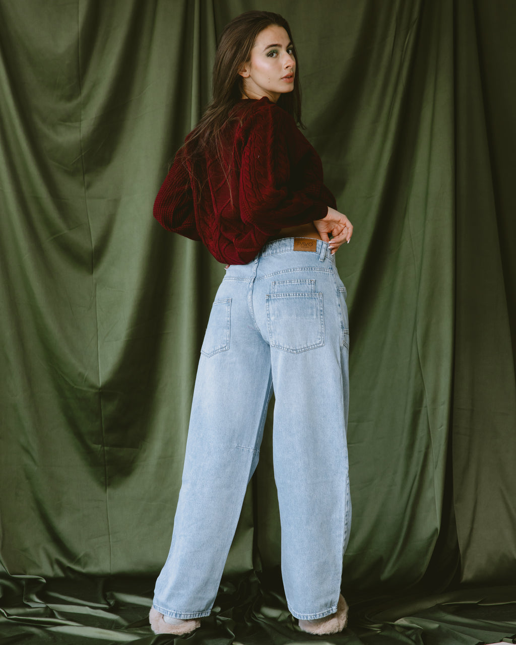 Light blue jeans ballon  with multi pockets - PAVO Egypt