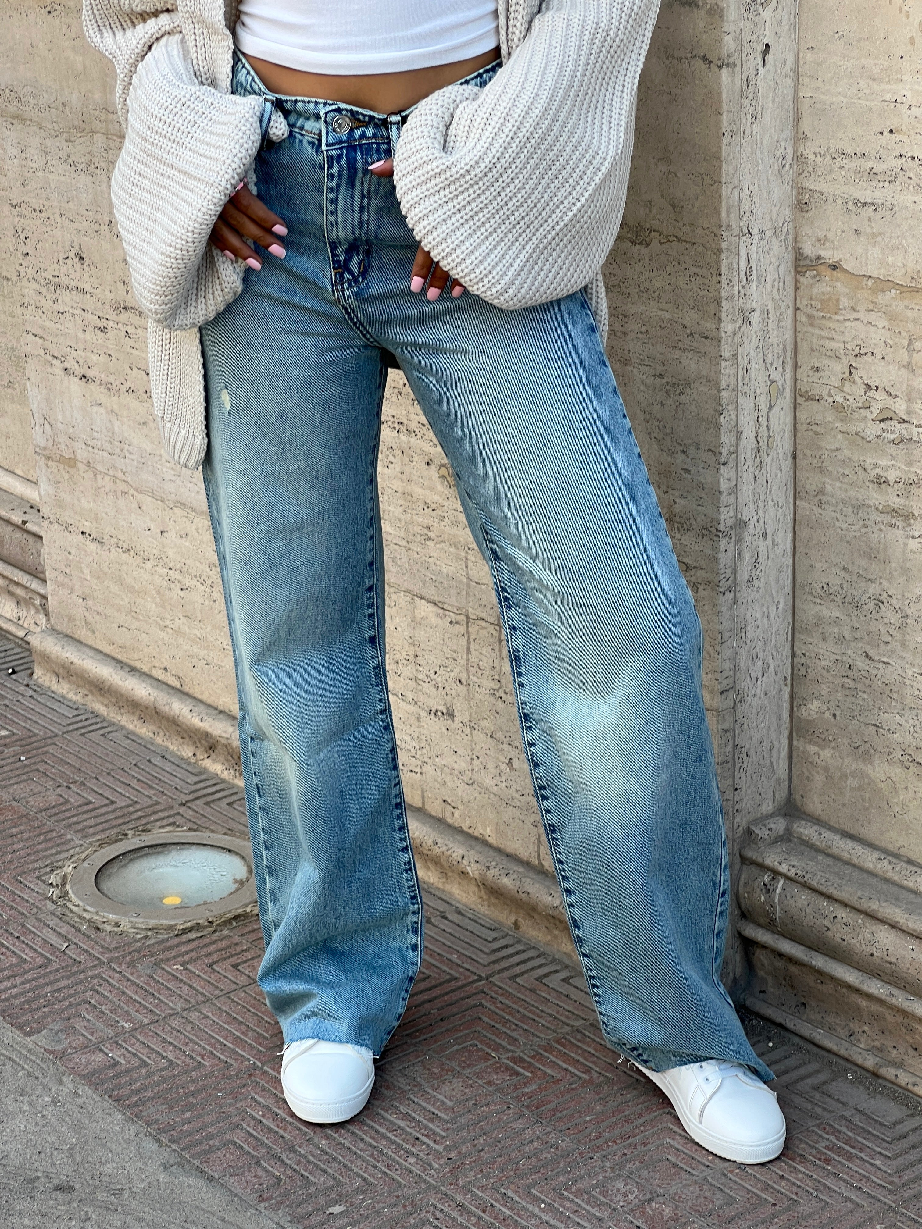 Light Blue straight leg jeans - PAVO Egypt