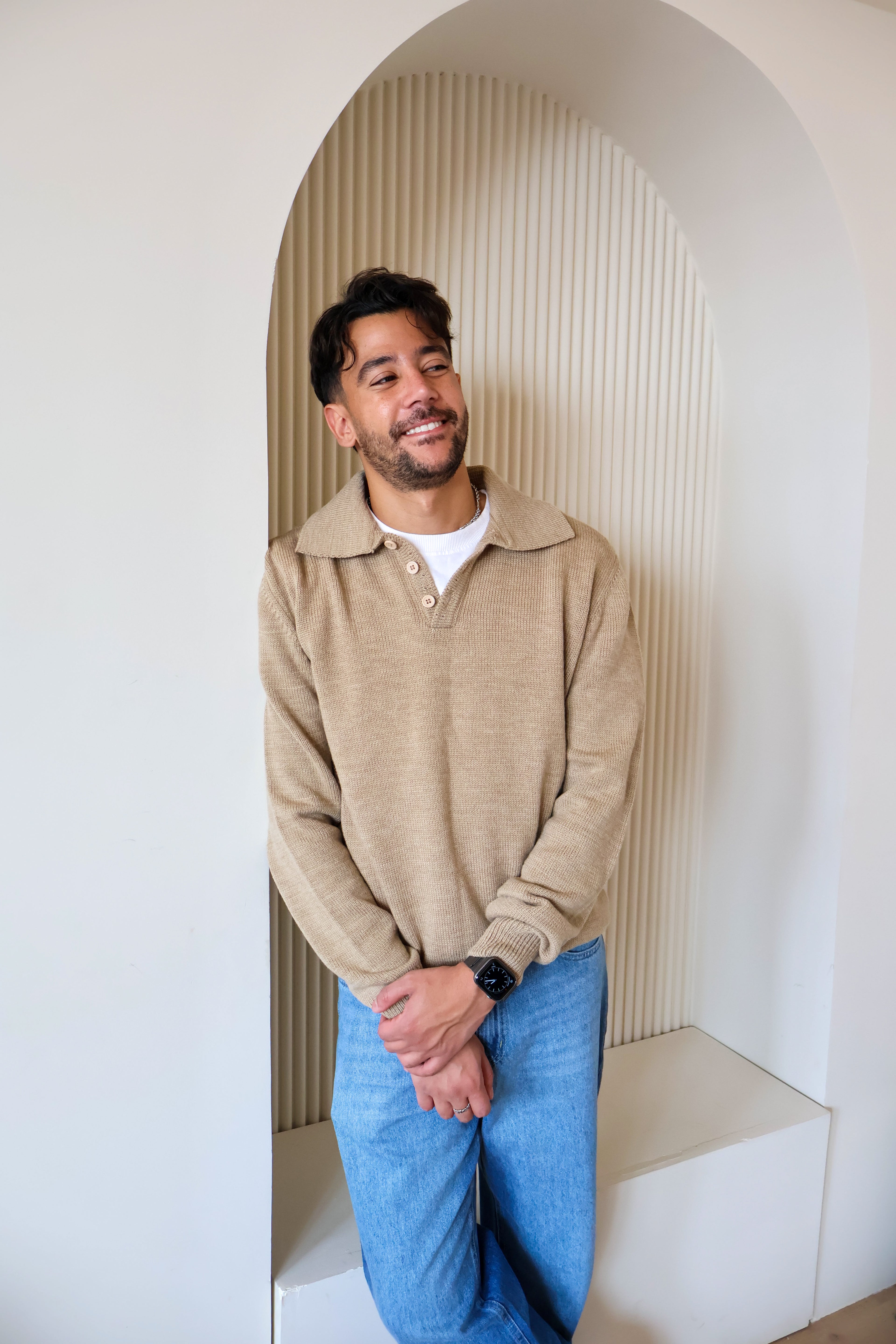 Beige Men Sweater - PAVO Egypt