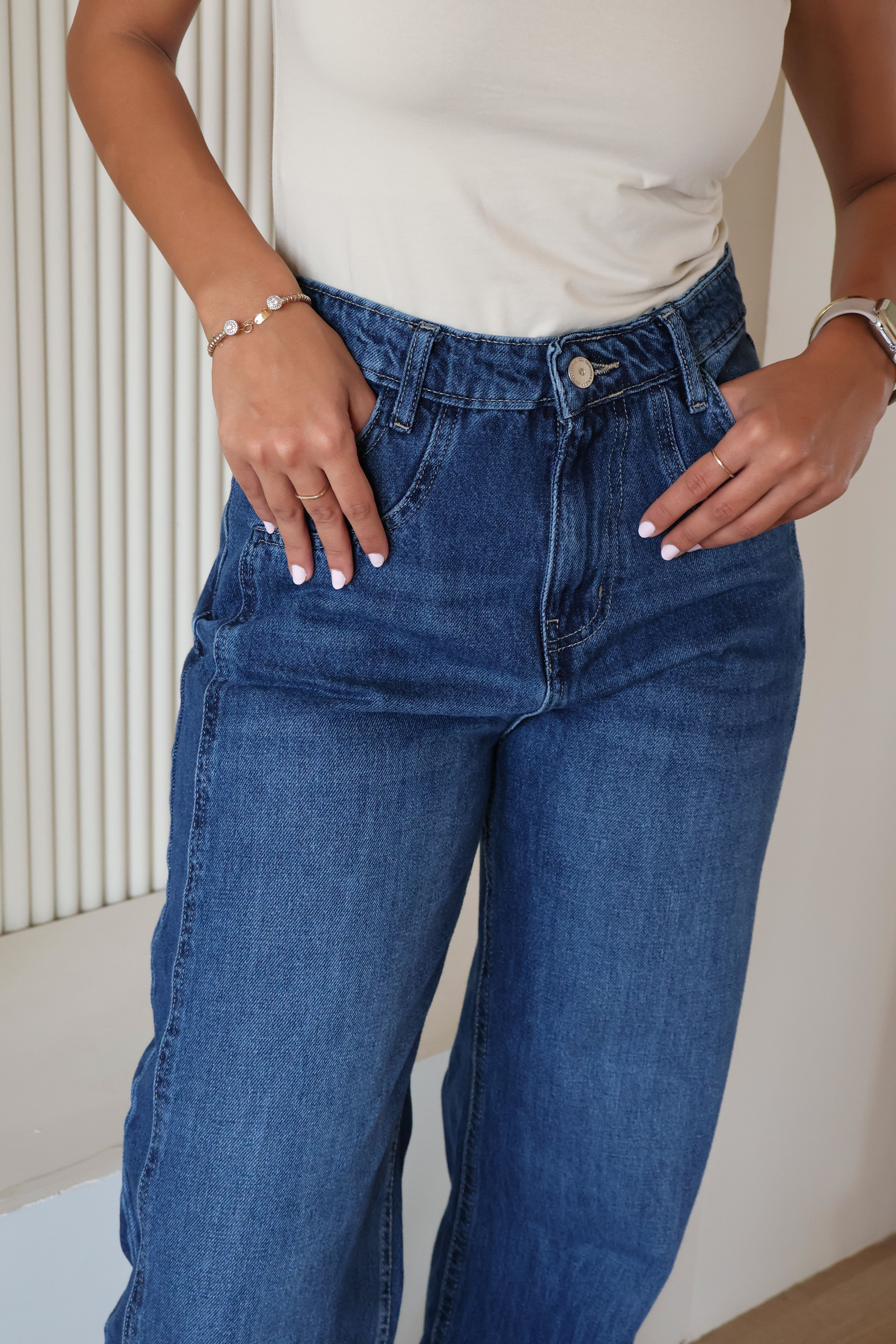 Navy Bent Leg Loose Fit - PAVO Egypt