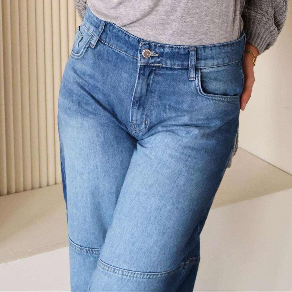 Navy Blue Ballon Jeans - PAVO Egypt