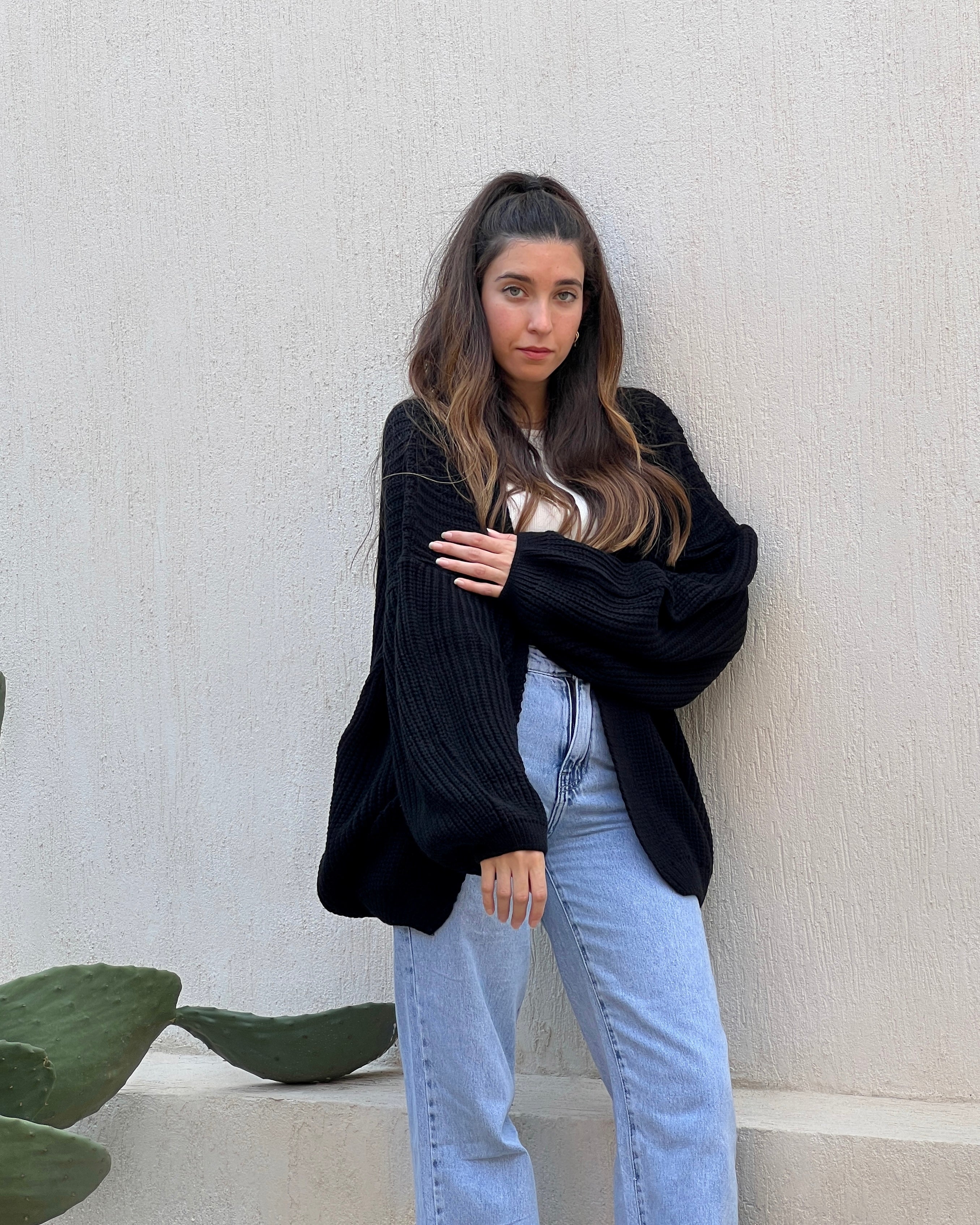 Black oversized Cardigan - PAVO Egypt