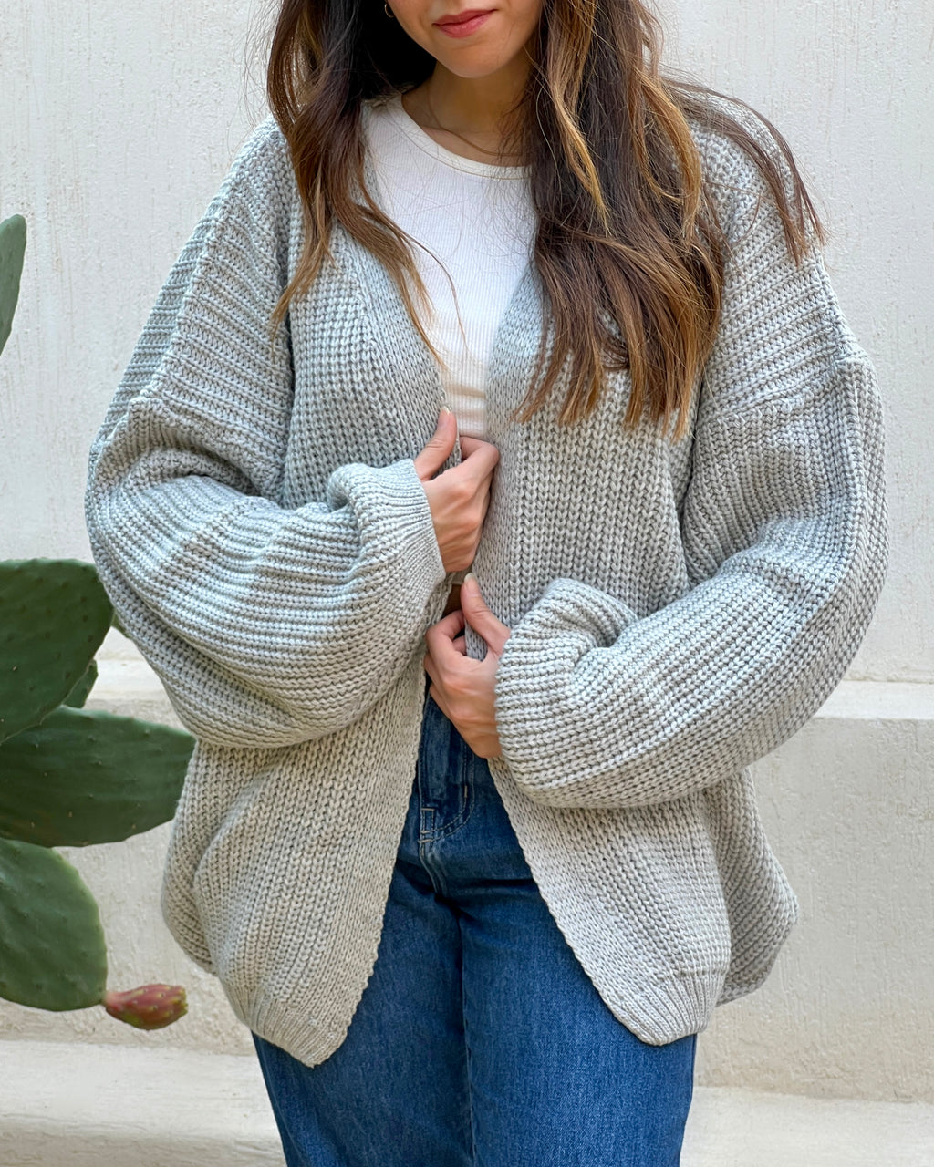 Grey oversized Cardigan - PAVO Egypt