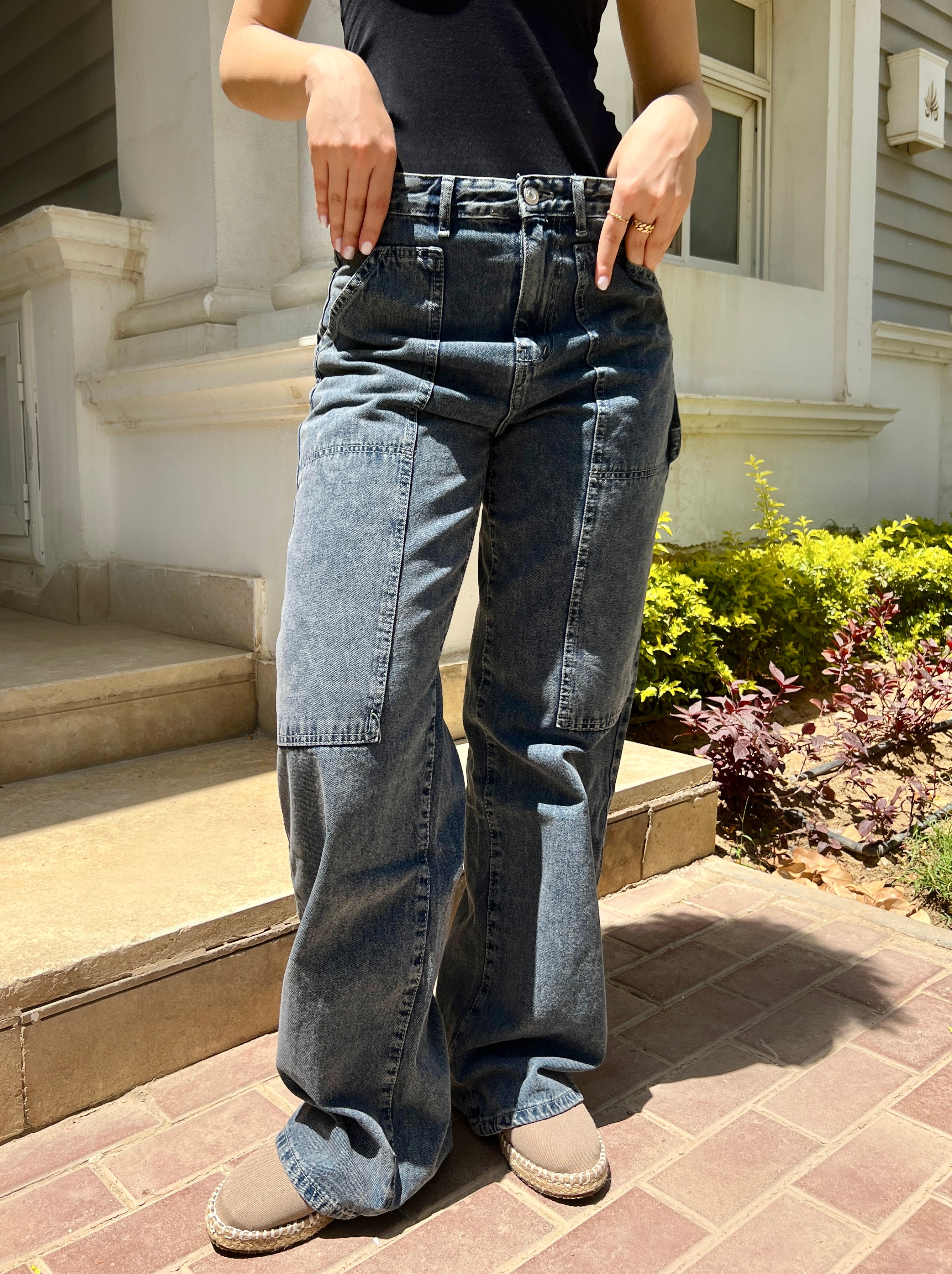 Dark Blue Cargo jeans - PAVO Egypt