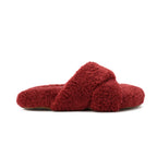 Slipper Fur Cross Burgundy pavoegypt