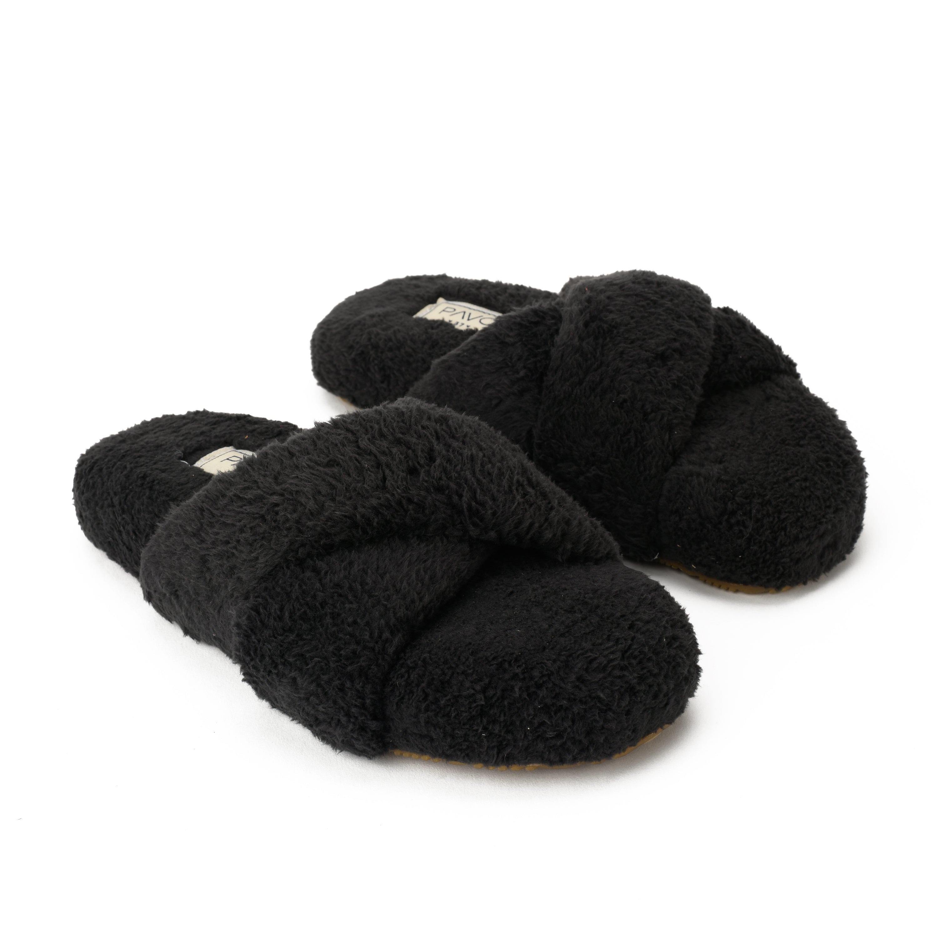 Slipper Fur Cross Black - PAVO Egypt