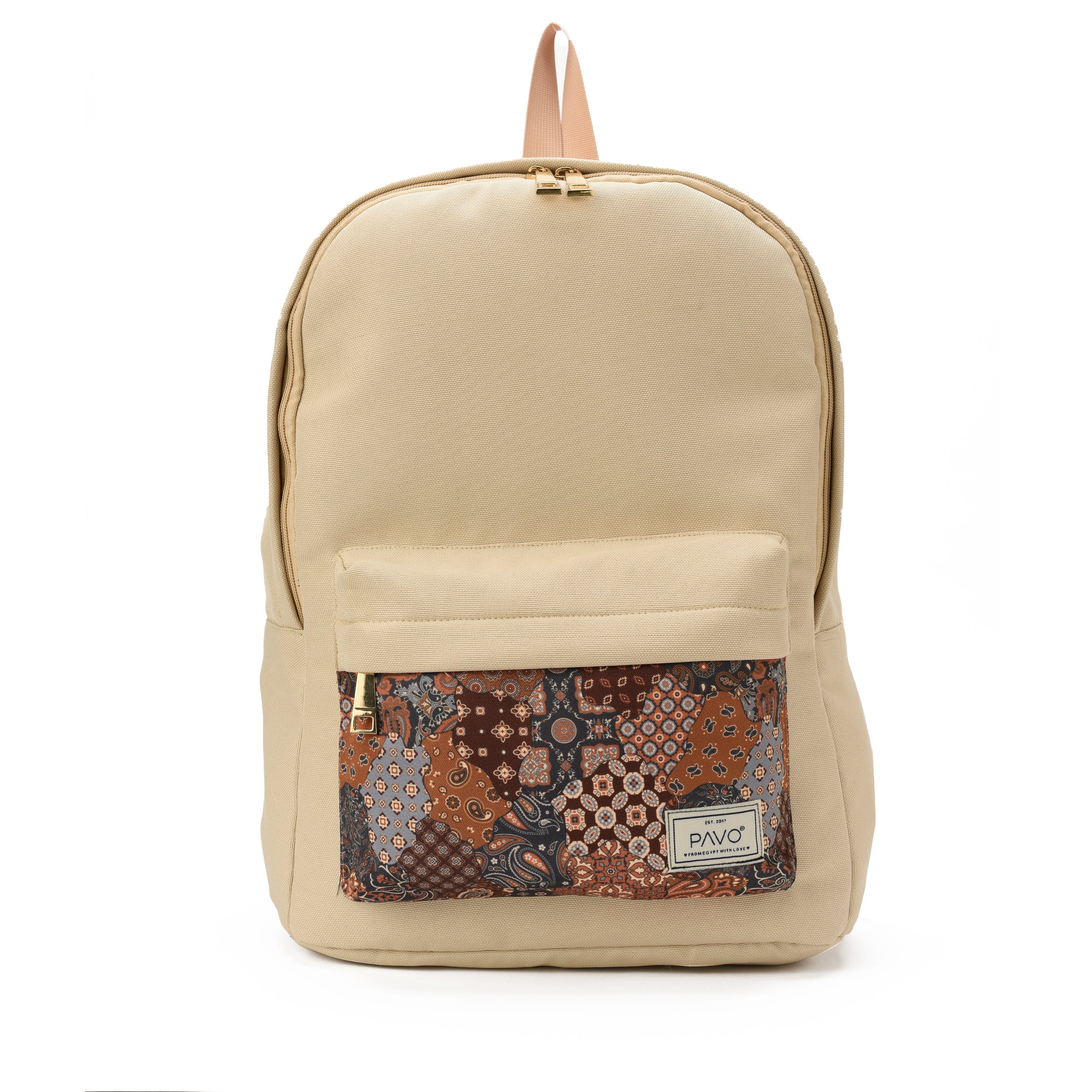 Laptop Backpack Patch Beige pavoegypt