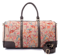 Duffle Bag Leather Indian Beige with multi colored pavoegypt