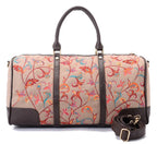Duffle Bag Leather Indian Beige with multi colored pavoegypt