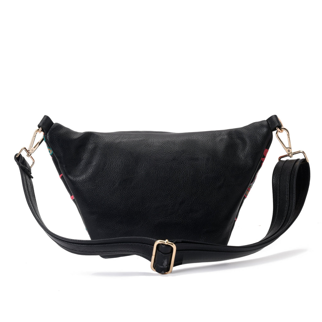 Fanny pack Black with colorful Flowers pavoegypt